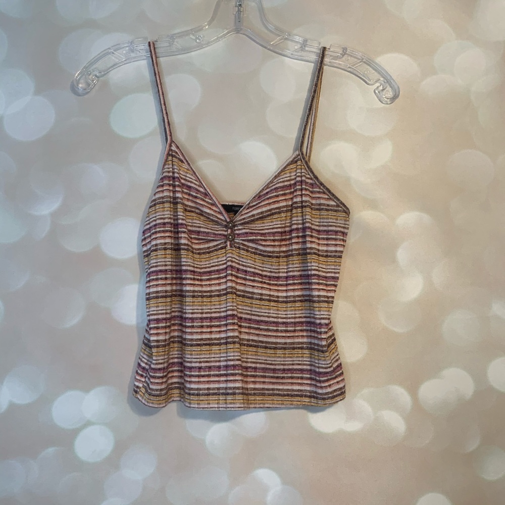 Forever 21 Ribbed Multi-Colored Crop Top